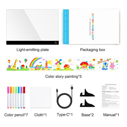 LED Drawing Board 20 x 30cm USB Powered for Kids