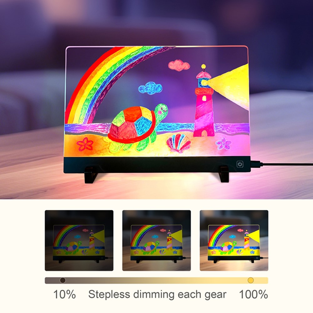LED Drawing Board 20 x 30cm USB Powered for Kids