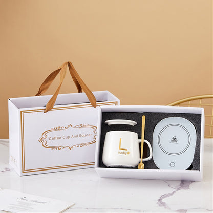 Smart Ceramic Coffee Mug Gift Set 55-Degree Constant Temperature Heater