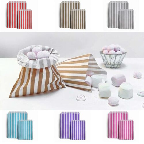 Candy Stripe Paper Bags 5" x 7" for Parties, Sweets, Gifts - TrendyGifts.co.uk