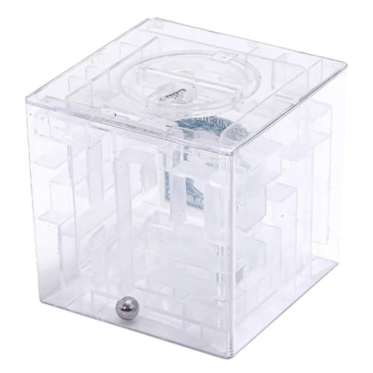 3D Puzzle Transparent Money Maze Bank Saving Coin Gift Box - TrendyGifts.co.uk
