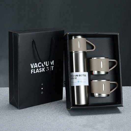 500ml 304 Stainless Steel Silver Portable Business Tea Cup Gift Box Set - TrendyGifts.co.uk