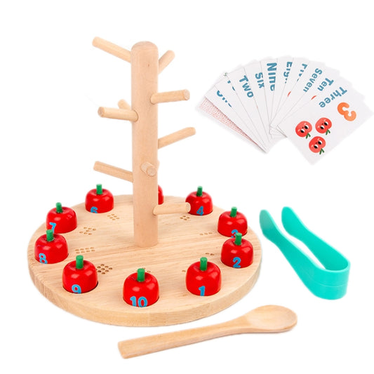 Apple Picking Wooden Toy For Children Early Education Mathematics Cognitive - TrendyGifts.co.uk