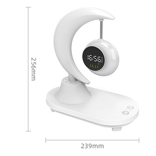 Wireless Charger Bluetooth Moon Audio Atmosphere Light Infinitely Dimmable With Clock Display - TrendyGifts.co.uk