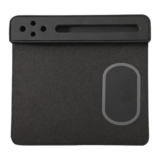 10W Wireless Charging PU Black Mouse Pad with Mobile Phone and Pen Holder - TrendyGifts.co.uk
