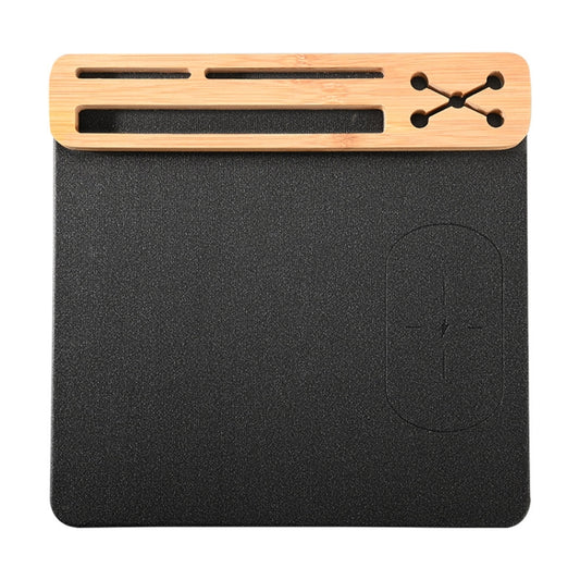 10W Wireless Charging PU Bamboo Mouse Pad with Mobile Phone and Pen Holder - TrendyGifts.co.uk